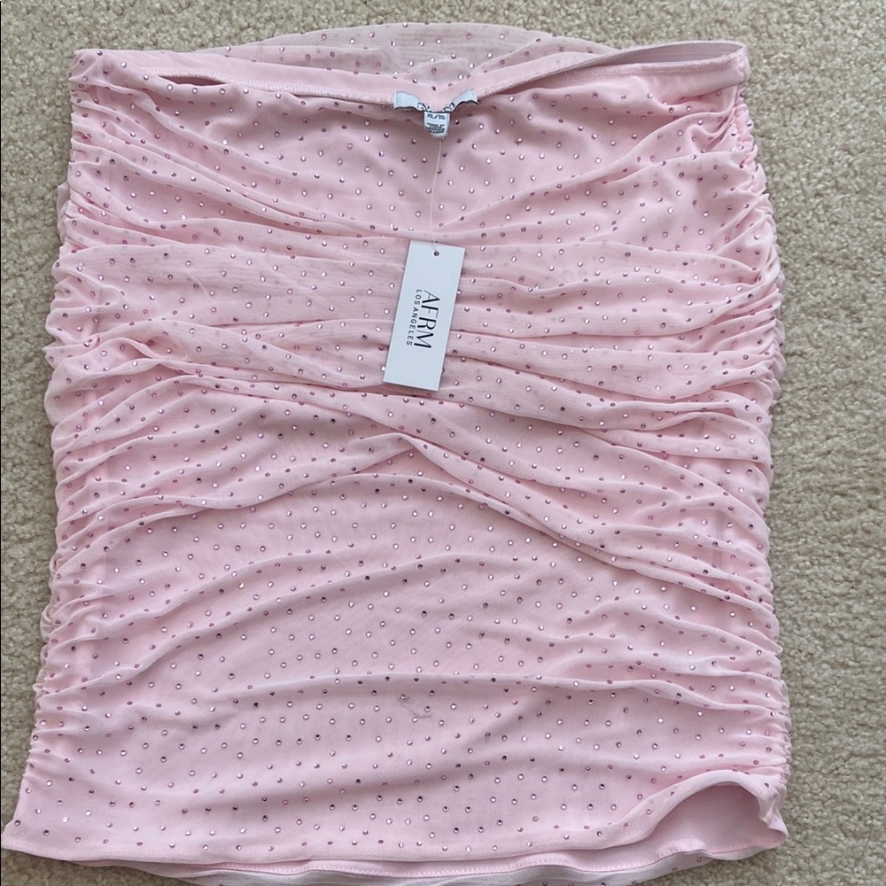 New AFRM Pink Ruched Skirt size xl